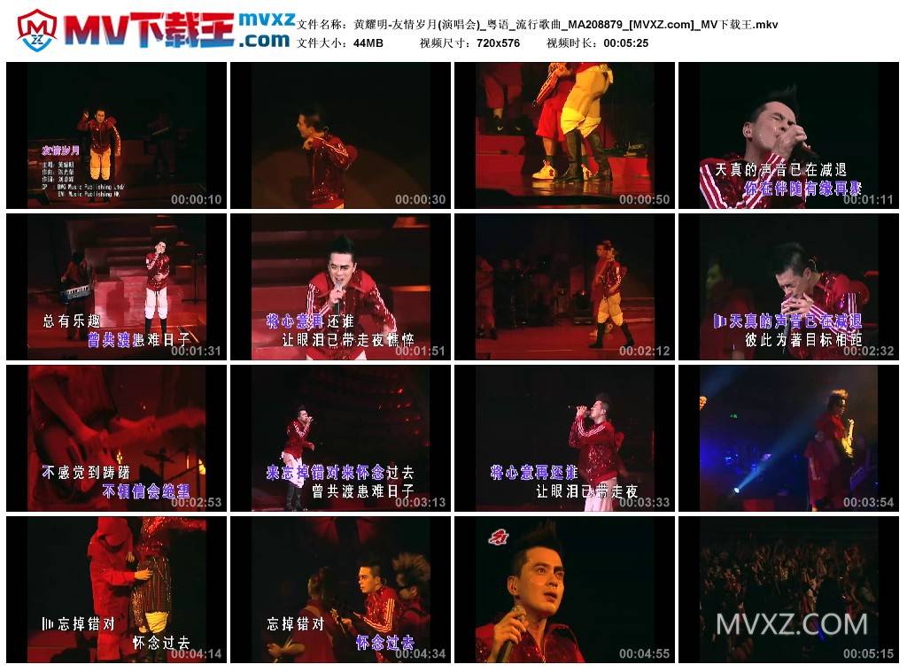 黄耀明-友情岁月(演唱会)_粤语_流行歌曲_MA208879